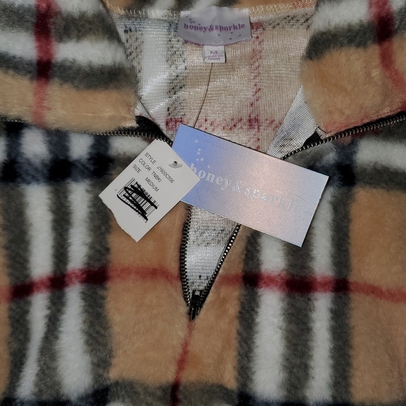 Honey & Sparkle Faux Fur Plaid Cropped Hoodie - Picture 4 of 11